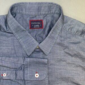 UNTUCKit X-Large Grey Long Sleeve Shirt 100% Cotton